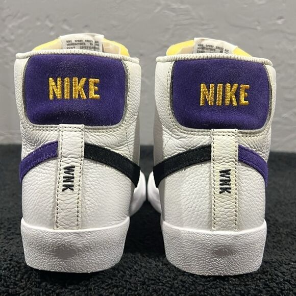 ?? NIKE Blazer Mid \'77 Vintage Leather SNEAKER Shoes White Purple Black Men Sz